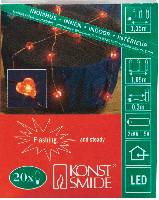 Konstsmide 1267-550 Motiv-Lichterkette Herzen Innen batteriebetrieben LED Rot
