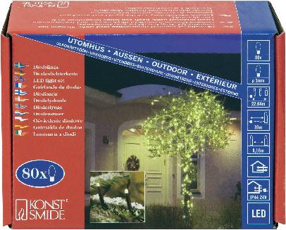 Konstsmide 3611-110 Micro-Lichterkette Außen EEK: G (A - G) netzbetrieben Anzahl Leuchtmittel 80 LED Warmweiß Beleuchtete Länge: 21.14 m