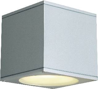 SLV Big Theo Single 229564 Außenwandleuchte Halogen GU10 75W Silber-Grau