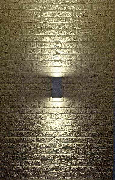 SLV Big Theo Up & Down 229574 Außenwandleuchte Halogen GU10 150W Silber-Grau