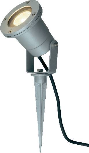 SLV 227418 Nautilus Spike LED-Gartenstrahler LED, Energiesparlampe, Halogen GU10 35 W Silber-Grau