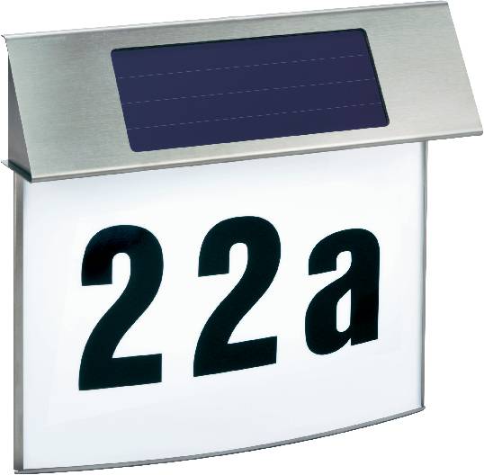 Esotec Vision 102200 Solar-Hausnummernleuchte Neutral-Weiß Edelstahl