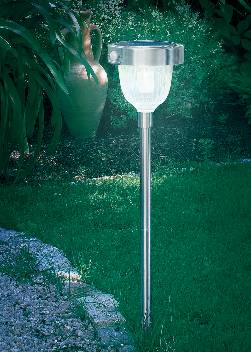 Esotec Solar-Gartenleuchte mit Bewegungsmelder Asinara 102096 LED 2 W Tageslichtweiß Edelstahl