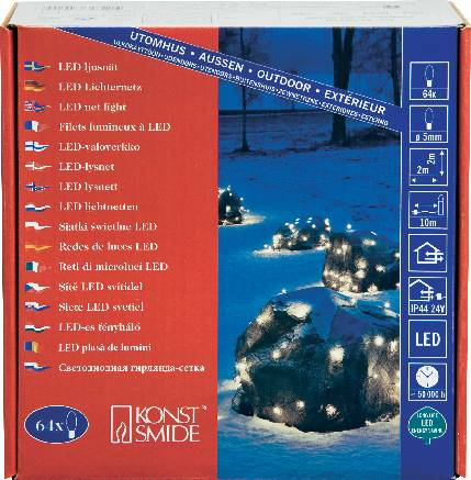 Konstsmide Lichternetz Außen 24 V EEK: G (A - G) 64 LED Warmweiß (B x H) 200 cm x 200 cm
