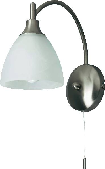 Brilliant Enzio G66410/13 Wandleuchte E14 28W Energiesparlampe Eisen, Alabaster