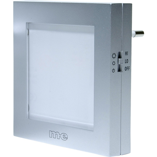 M-e modern-electronics Nachtlicht Quadratisch LED Weiß Silber