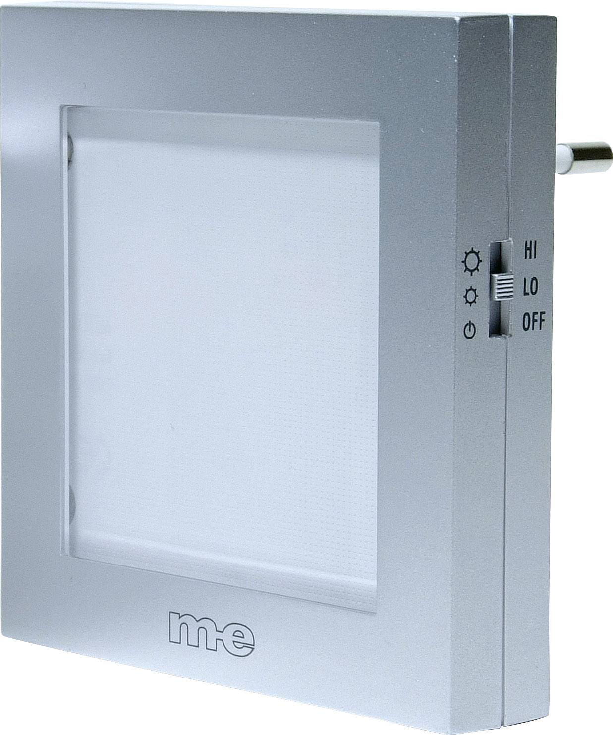 m-e modern-electronics Nachtlicht Quadratisch LED Weiß Silber