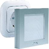 M-e modern-electronics Nachtlicht Quadratisch LED Weiß Silber