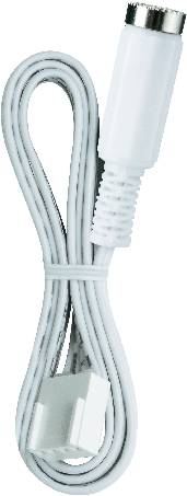 Ein schwarzes USB-Kabel mit zwei USB-Steckern, nebeneinander liegend.