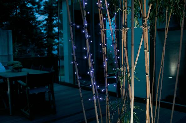 Konstsmide 3691-407 Micro-Lichterkette Außen netzbetrieben Anzahl Leuchtmittel 80 LED Blau Beleuchtete Länge: 6.32 m