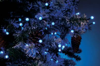 Konstsmide 3691-407 Micro-Lichterkette Außen netzbetrieben Anzahl Leuchtmittel 80 LED Blau Beleuchtete Länge: 6.32 m