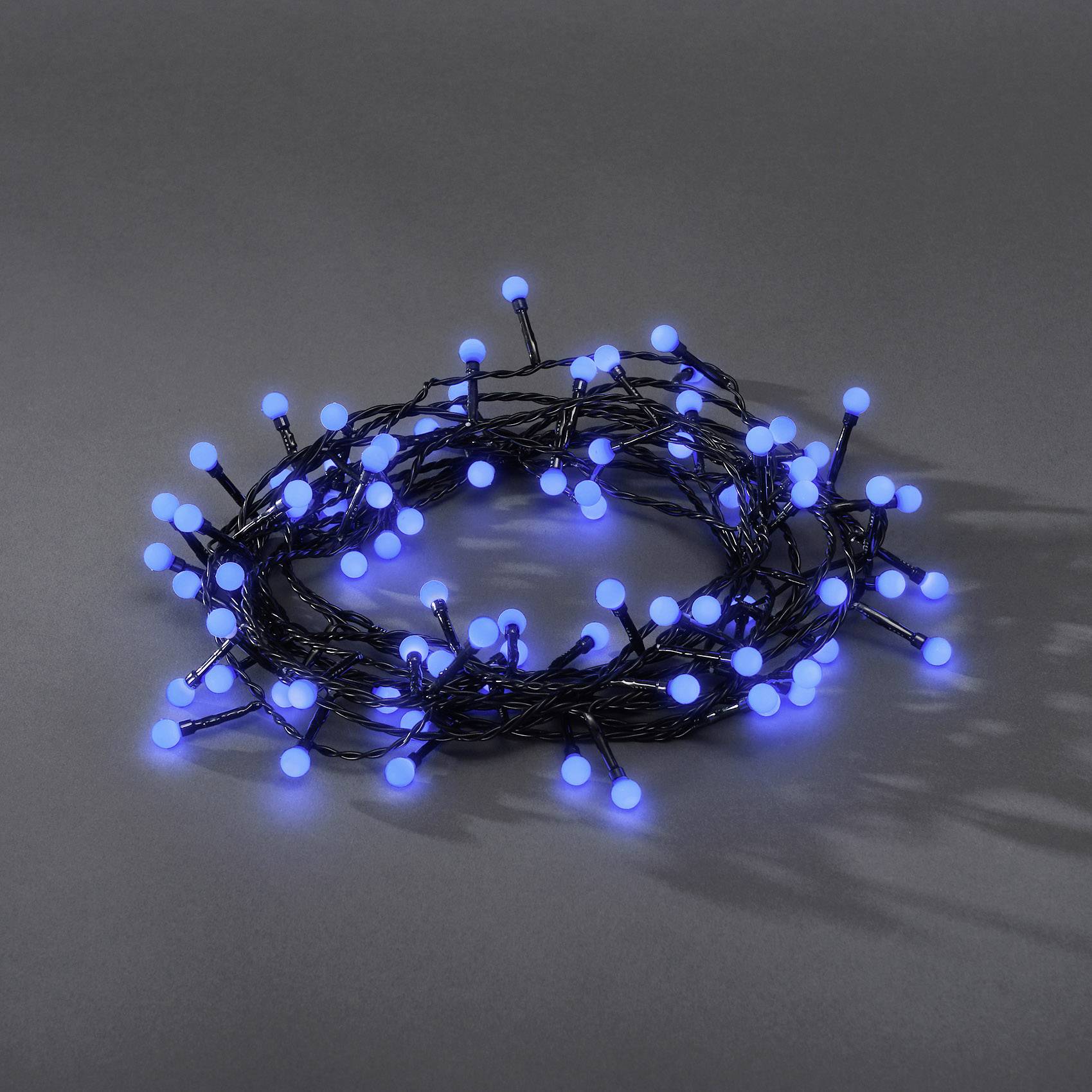 Konstsmide 3691-407 Micro-Lichterkette Außen netzbetrieben Anzahl Leuchtmittel 80 LED Blau Beleuchtete Länge: 6.32 m