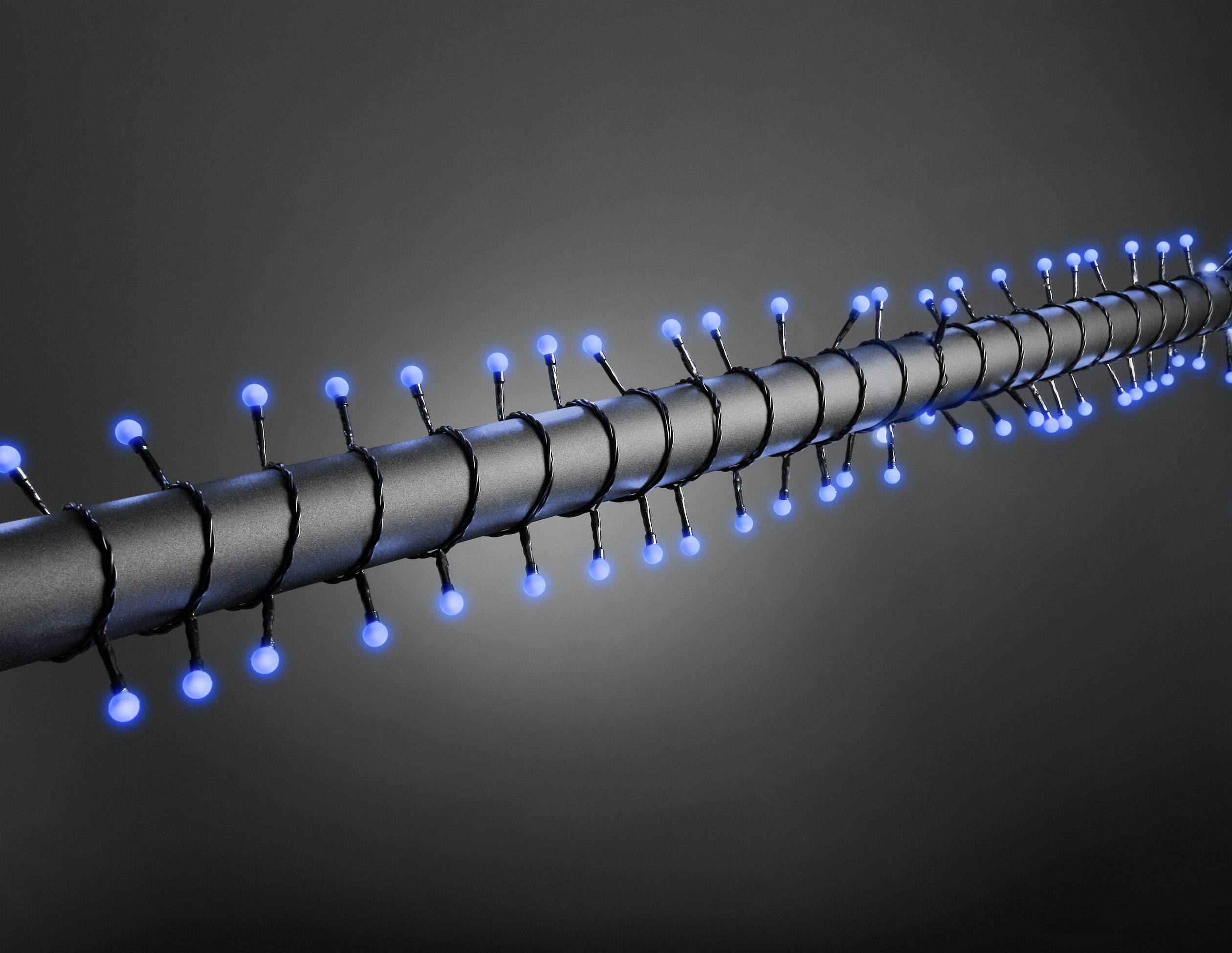 Konstsmide 3691-407 Micro-Lichterkette Außen netzbetrieben Anzahl Leuchtmittel 80 LED Blau Beleuchtete Länge: 6.32m