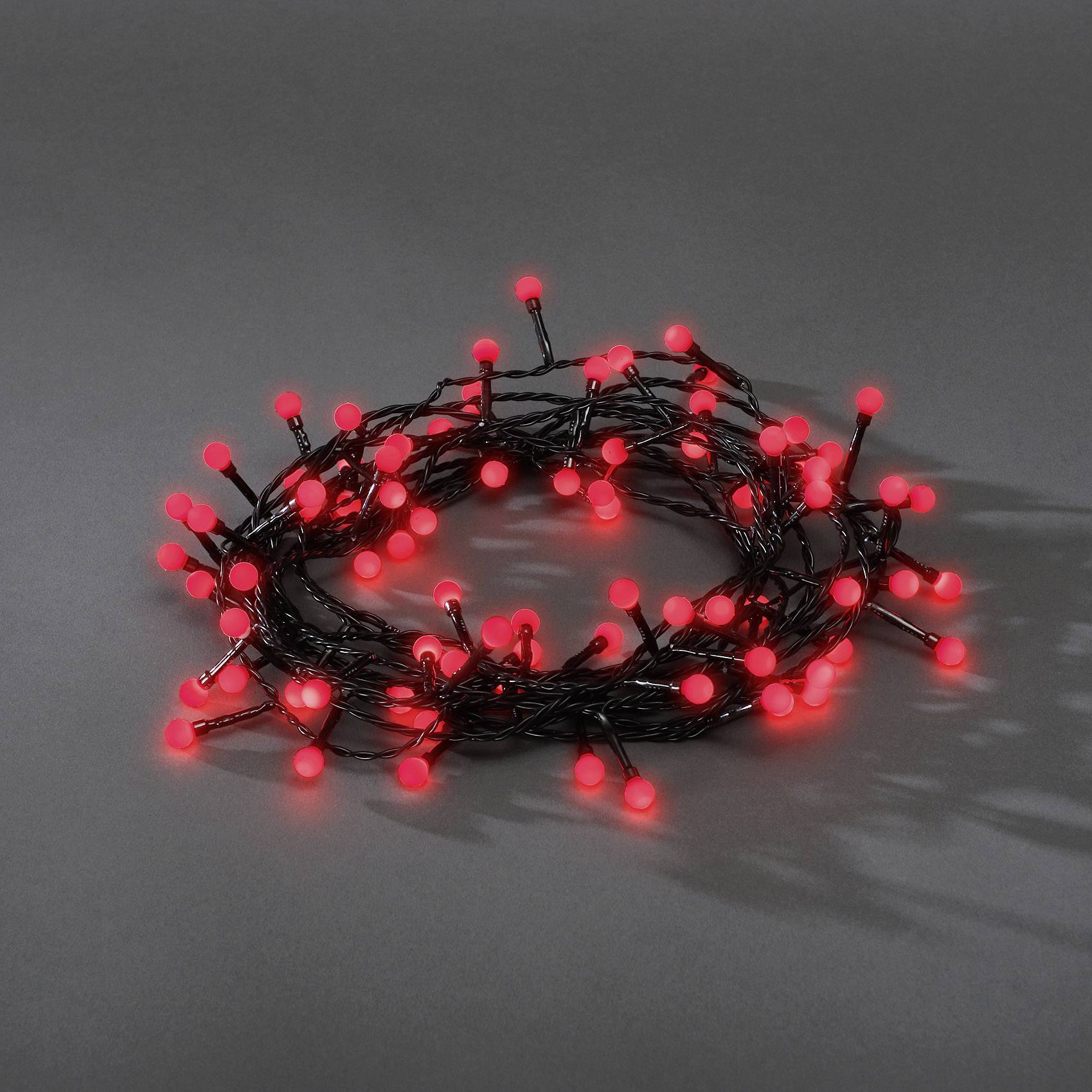 Konstsmide 3691-557 Micro-Lichterkette Außen netzbetrieben Anzahl Leuchtmittel 80 LED Rot Beleuchtete Länge: 6.32 m