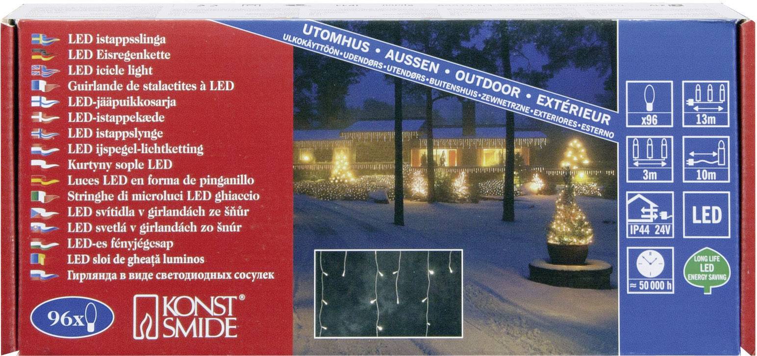 Konstsmide Lichtervorhang-Eisregen Außen 24 V EEK: G (A - G) 96 LED Warmweiß (B x H) 300 cm x 90 cm