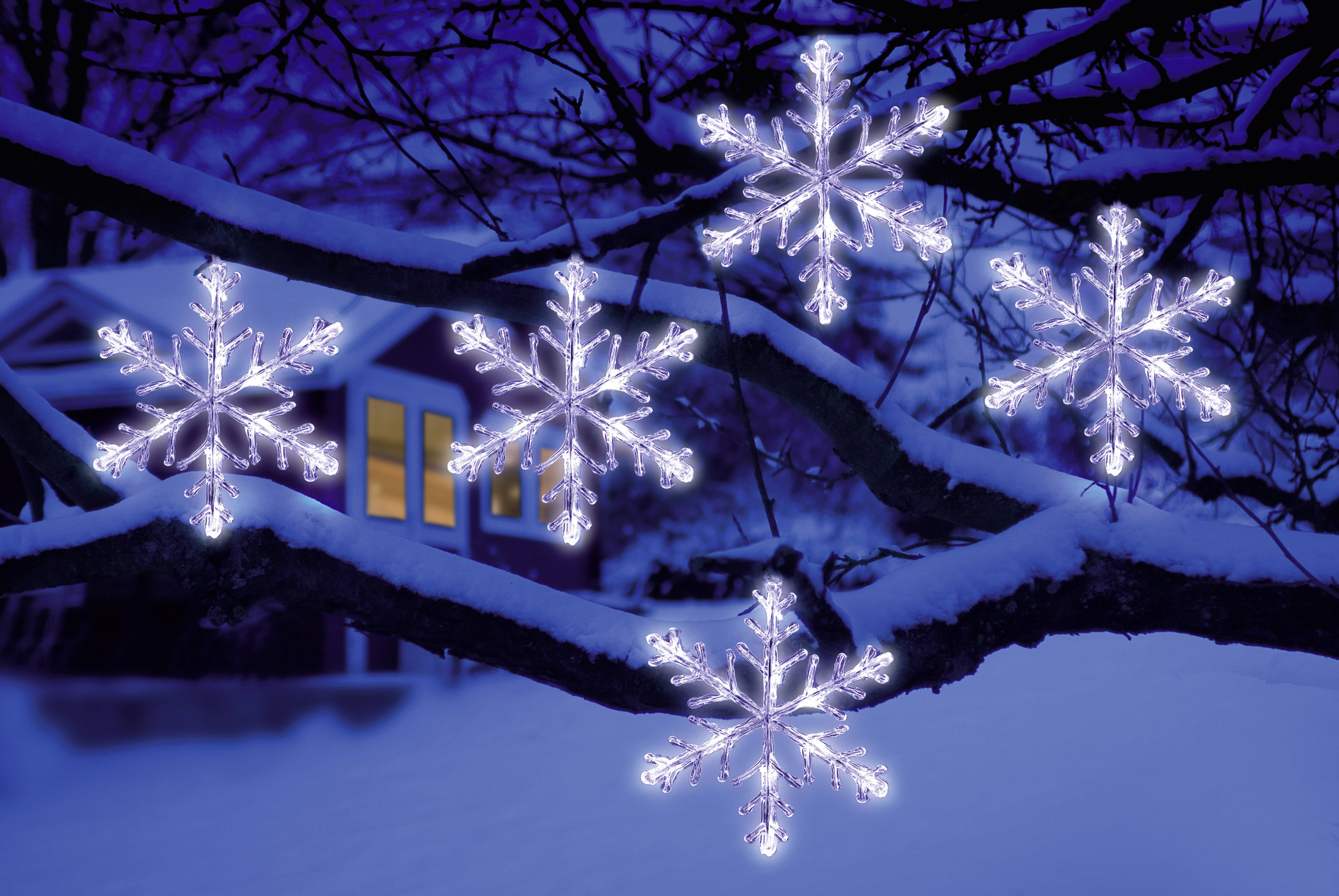 Konstsmide Lichtervorhang-Schneeflocken Außen 24 V 60 LED Kaltweiß (L x B x H) 14 m x 400 cm x 30 cm