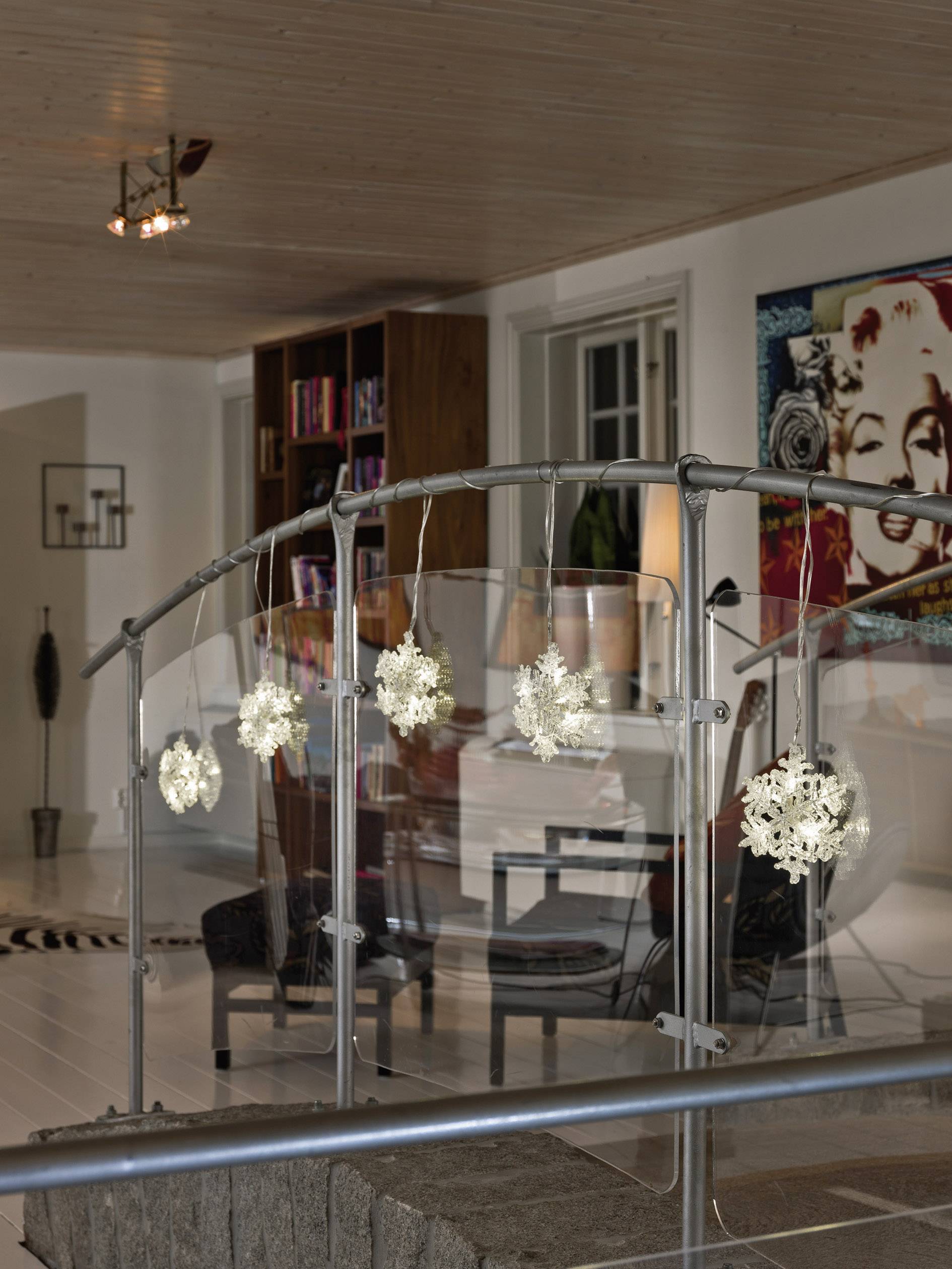 Konstsmide Lichtervorhang-Schneeflocken Innen 24 V 30 LED Warmweiß (B x H) 400 cm x 15 cm