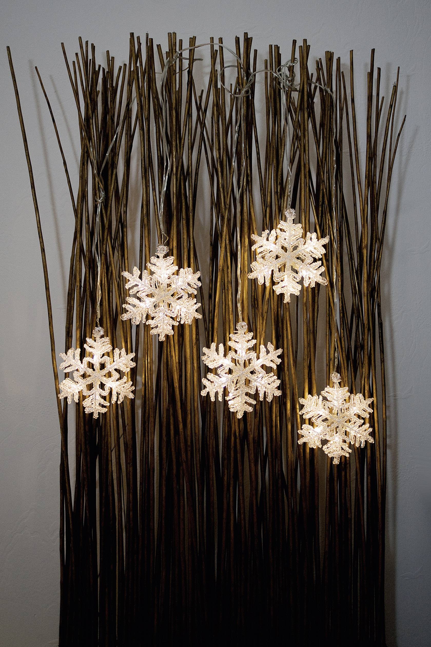 Konstsmide Lichtervorhang-Schneeflocken Innen 24 V 30 LED Warmweiß (B x H) 400 cm x 15 cm