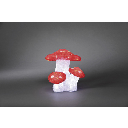 Konstsmide 6155-203 Acryl-Figur EEK: G (A - G) Fliegenpilz 3er Set Kaltweiß LED Rot, Weiß