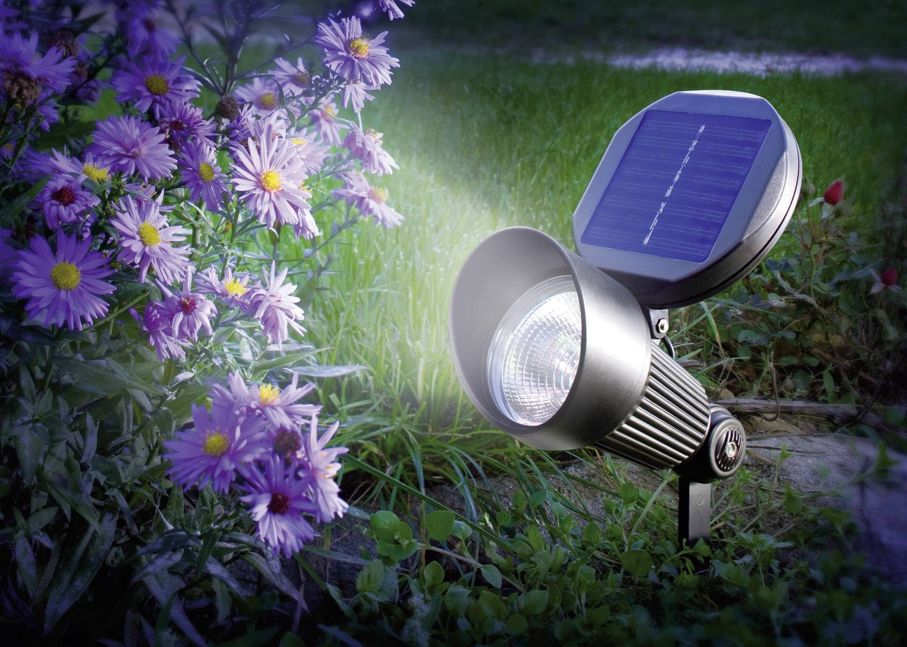Esotec Solar-Gartenstrahler Spotlight 102138 LED Kaltweiß Schwarz