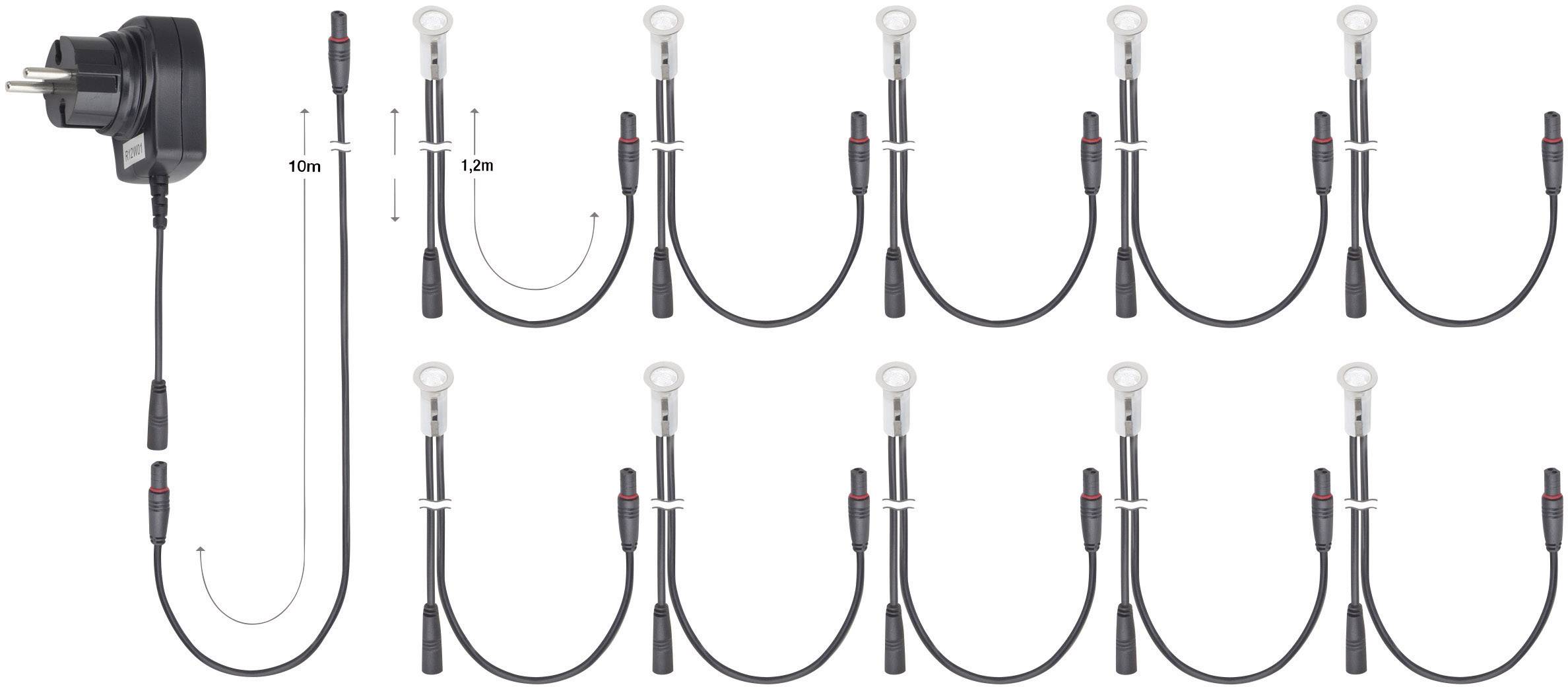 Brilliant G03090/75 Cosa 15 LED-Einbauleuchte 10er Set EEK: G (A - G) LED LED fest eingebaut 1.5W Edelstahl