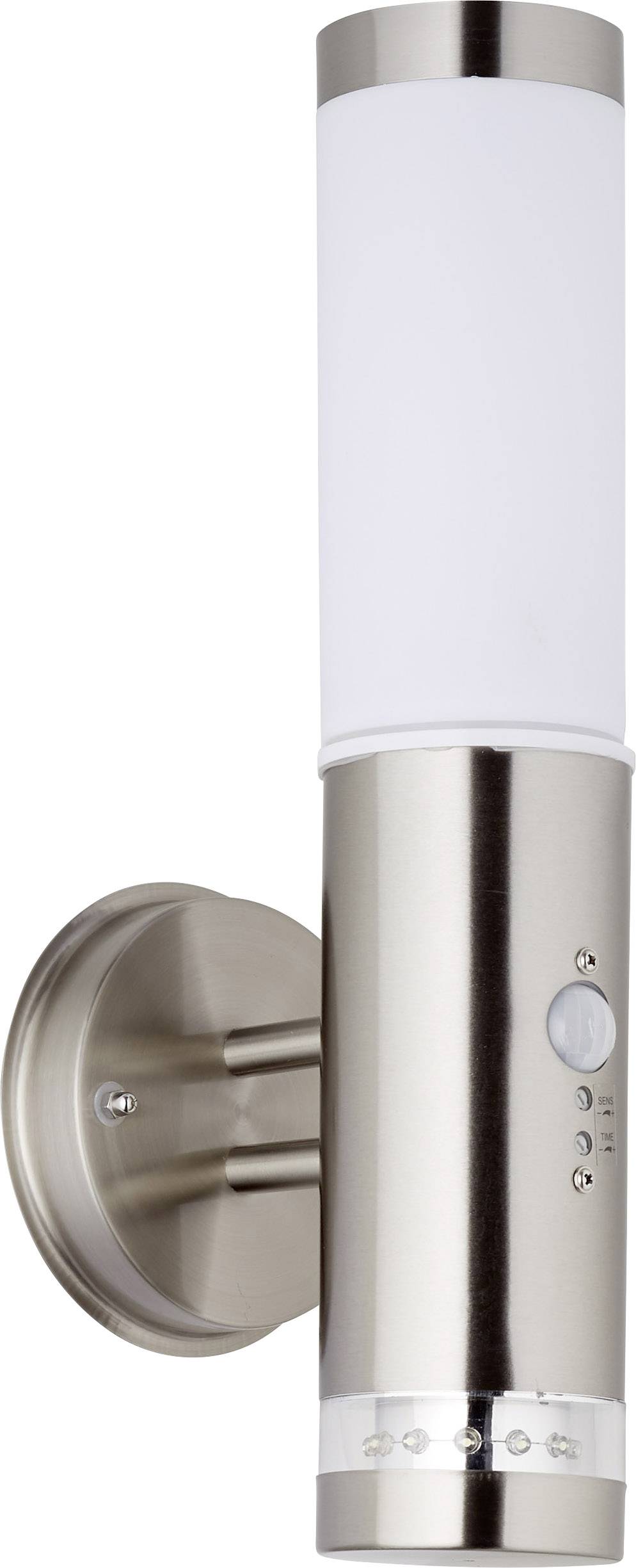 Brilliant Bole G96131/82 Außenwandleuchte mit Bewegungsmelder Halogen E27 60W Edelstahl