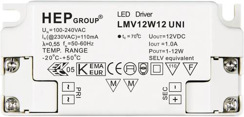 12W 12V LED-Trafo Konstantspannung 0 - 1A 12 V/DC nicht dimmbar