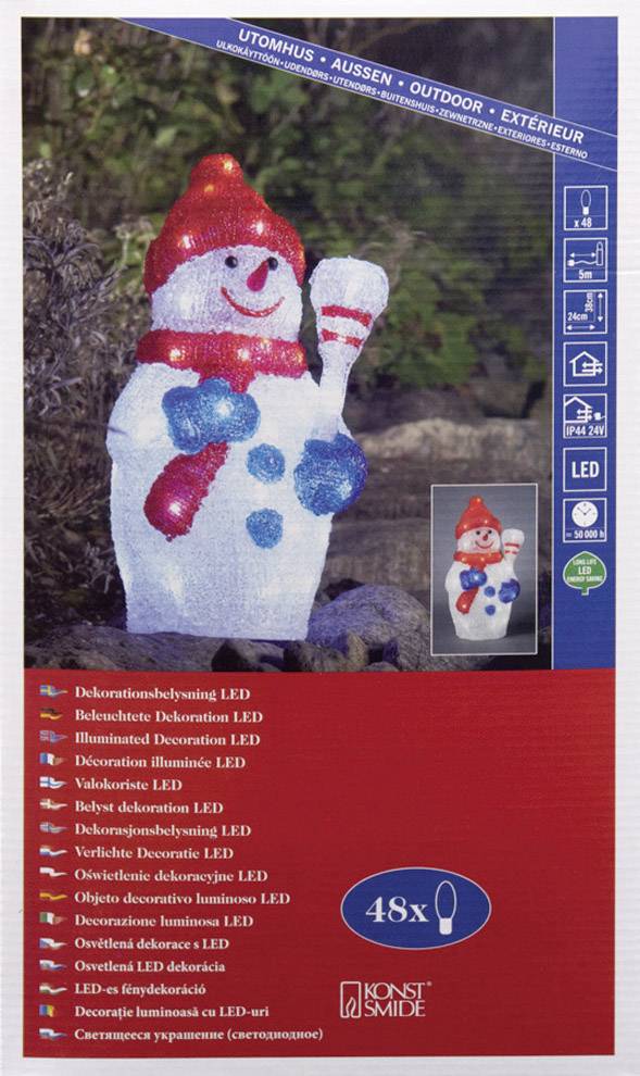 Konstsmide 6154-203 Acryl-Figur EEK: G (A - G) Schneemann Kaltweiß LED Bunt