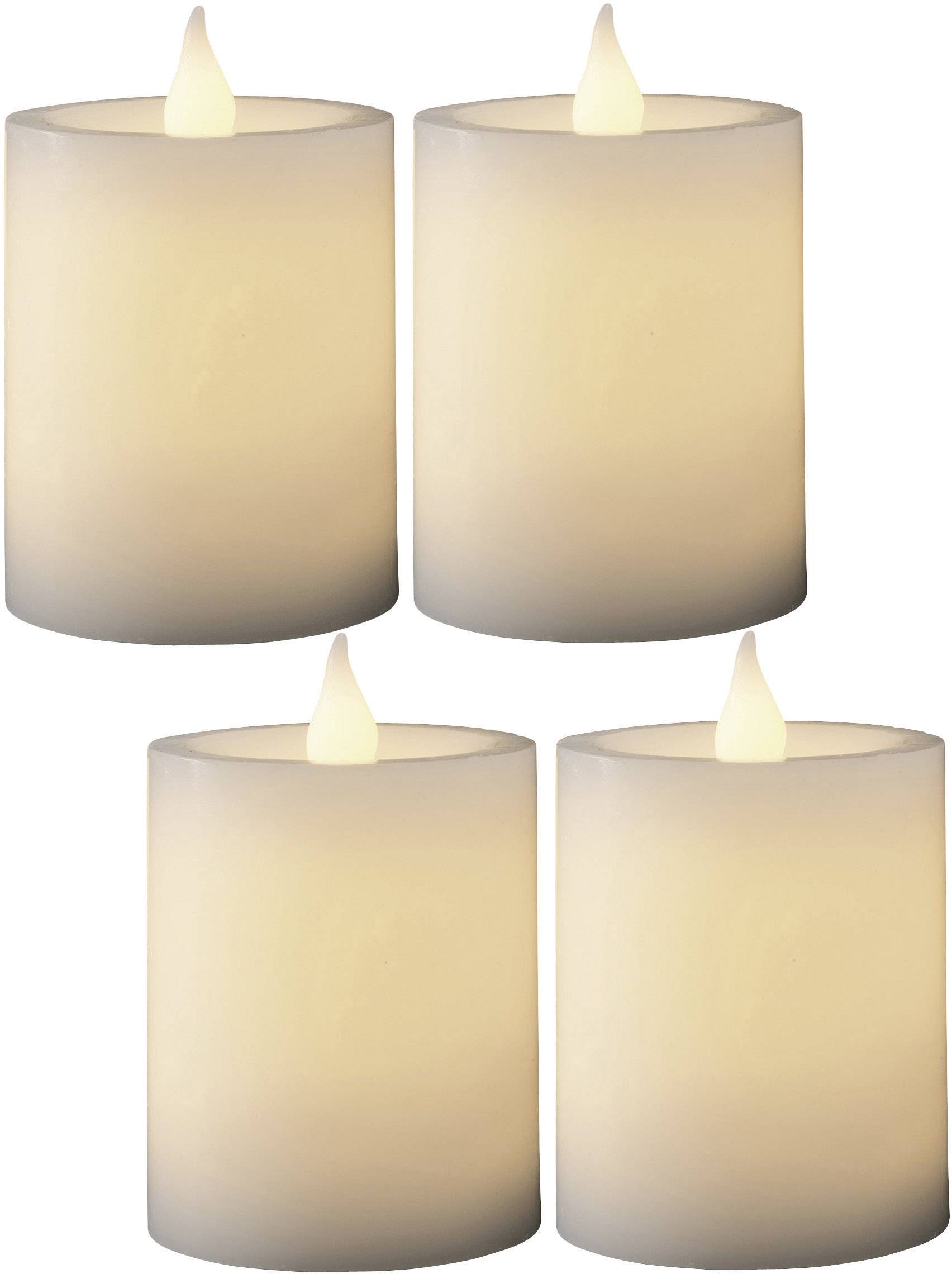 Konstsmide 1986-100 LED-Echtwachskerze 4er Set Weiß