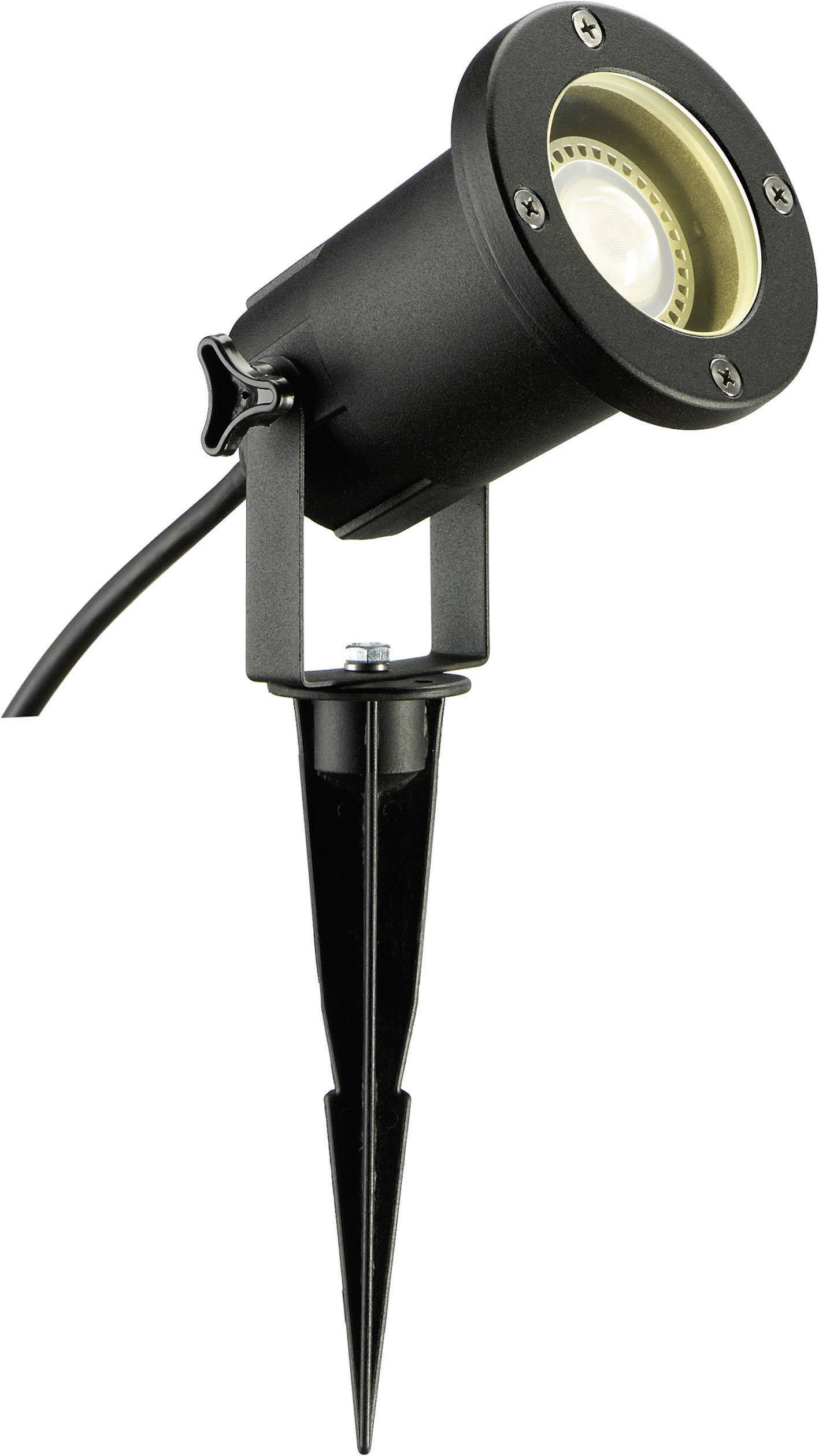SLV 227410 Nautilus Spike LED-Gartenstrahler LED, Energiesparlampe, Halogen GU10 11W Schwarz