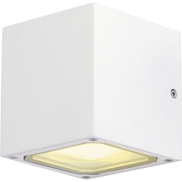 SLV Sitra Cube 232531 Außenwandleuchte Energiesparlampe, LED GX53 18W Weiß