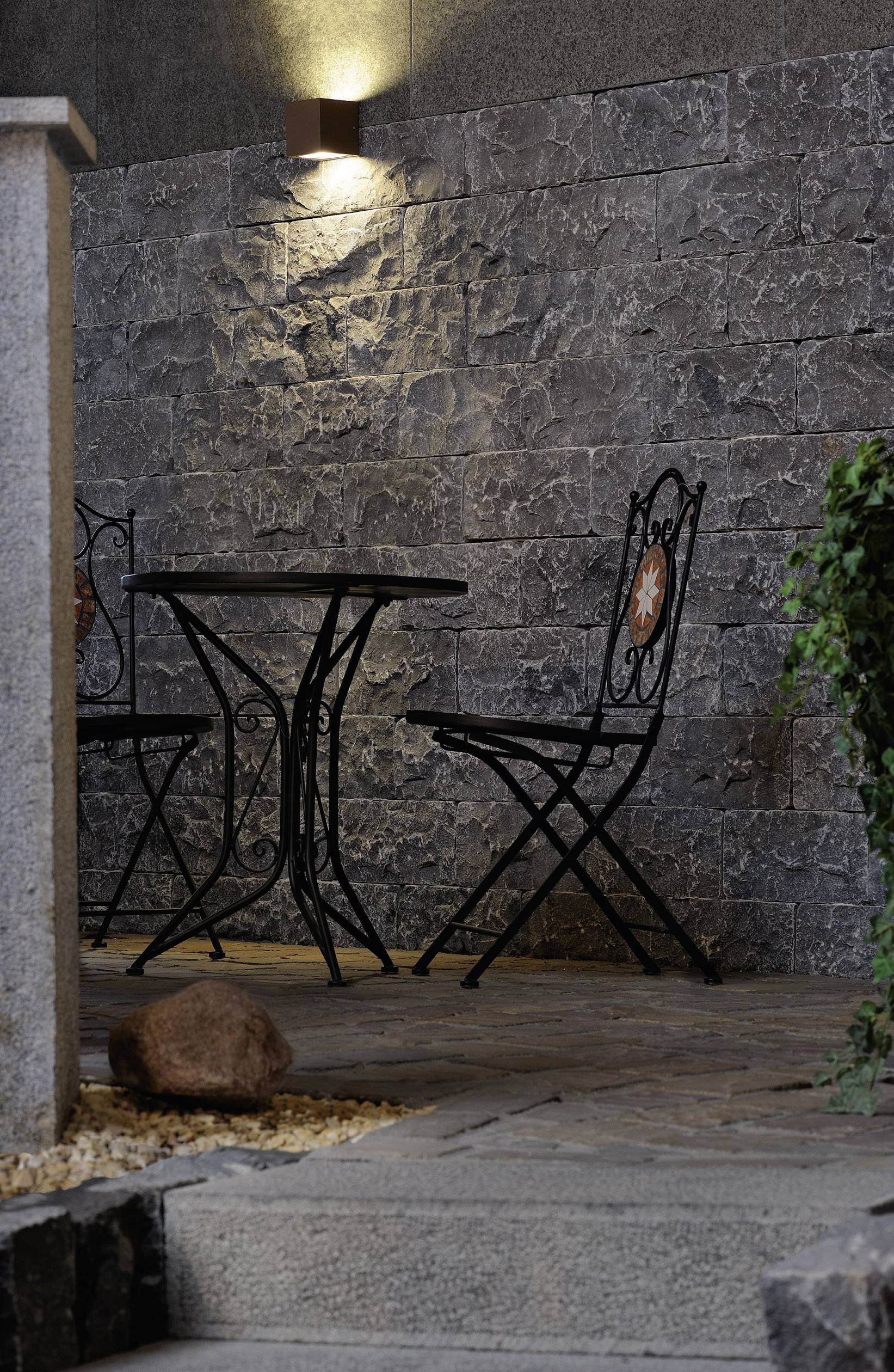 SLV Sitra Cube 232537 Außenwandleuchte Energiesparlampe, LED GX53 18W Rost (matt)