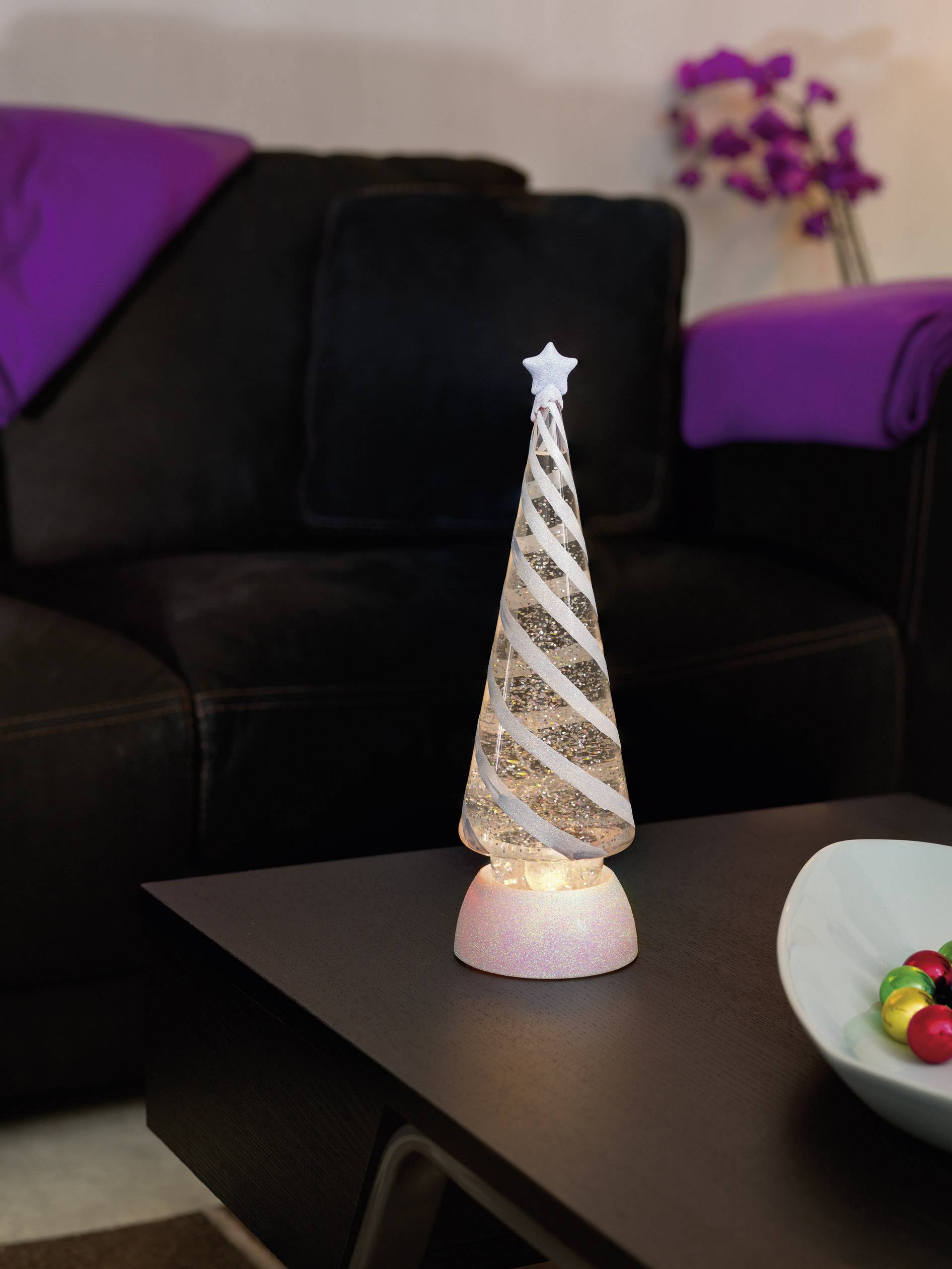 Konstsmide 2806-000 Acryl-Figur Kegel Warm-Weiß LED Silber, Weiß