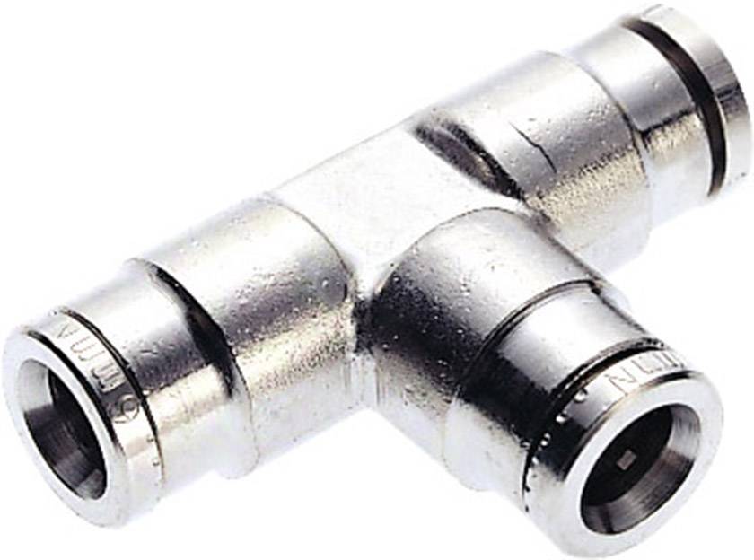 T-Stück-Verbinder aus Metall mit drei Öffnungen für Rohrleitungen, meist in Installationen verwendet.