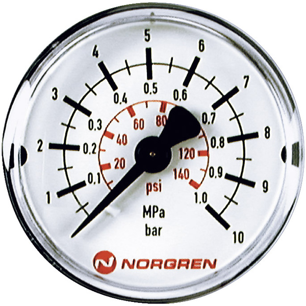 Manomètre Norgren 18-015-885 Raccordement (manomètre) à l'arrière 0 à 6 bar Filetage extérieur R1/8 1 pc(s)