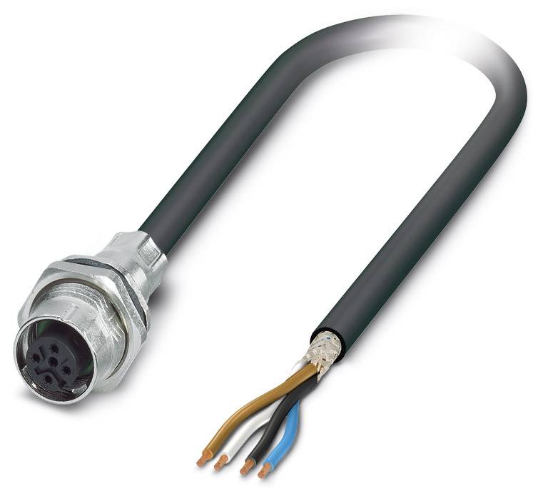 Phoenix Contact 1419302 Sensor-/Aktor-Einbausteckverbinder M12 Buchse, Einbau 1.00m Polzahl Sensoren: 4 1St.