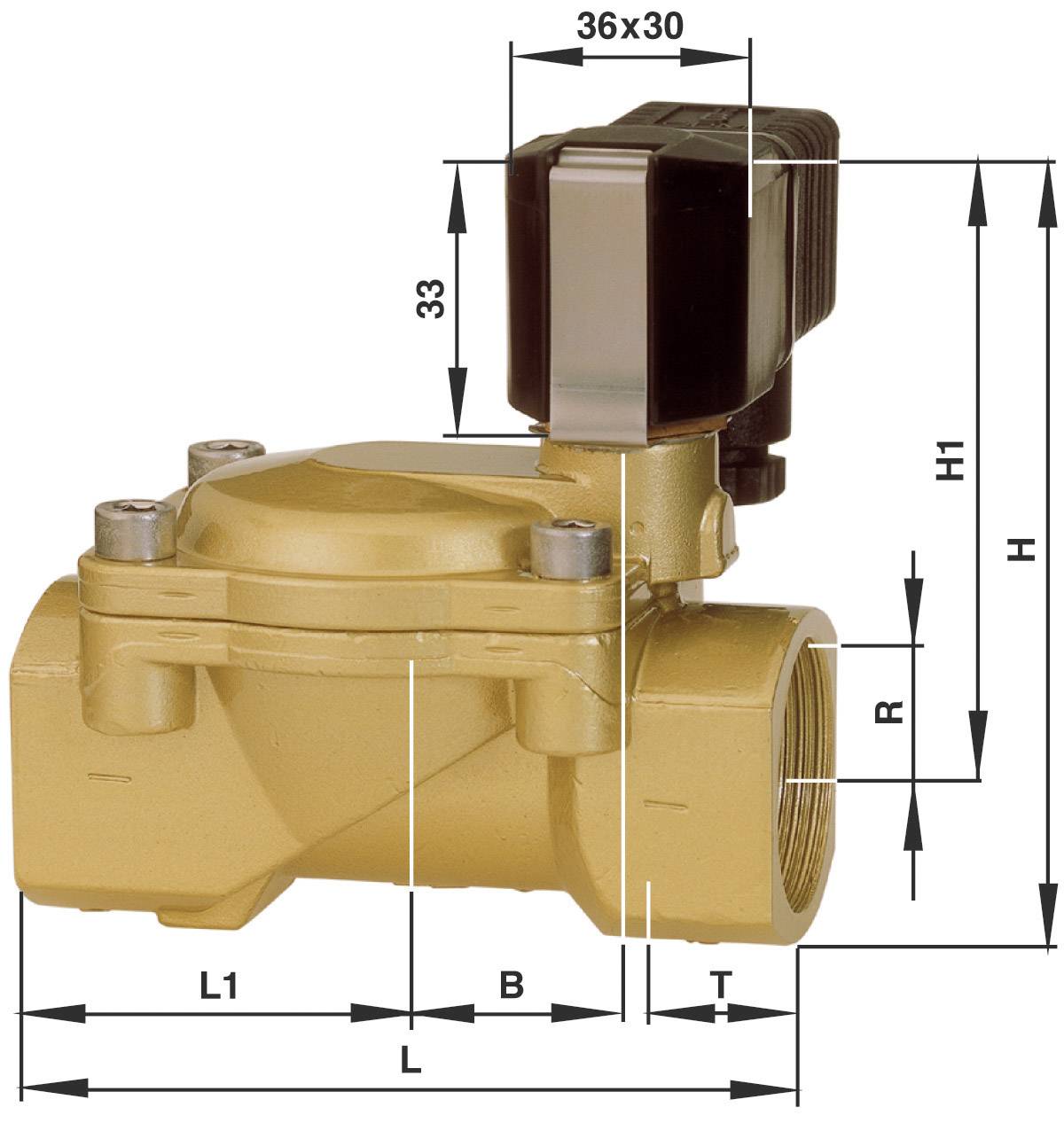 Busch Jost Mechanischbetätigtes Pneumatik-Ventil 8240300.9101.23050 230 V/AC G 3/4 Nennweite 20mm Ruhestellung geschlossen 1St.