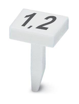 Ein weißer Marker mit der Aufschrift '1,2', möglicherweise für die Kennzeichnung in einem technischen oder organisatorischen Kontext.