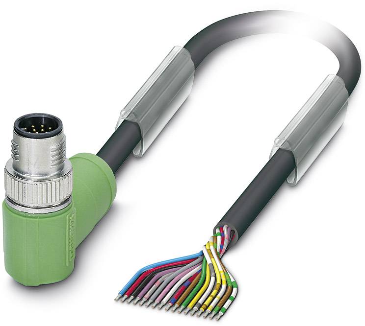 Phoenix Contact 1555334 Sensor-/Aktor-Steckverbinder, konfektioniert M12 Stecker, gewinkelt 10.00m Polzahl Sensoren: 17 1St.