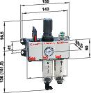 Norgren BL92-231G Wartungseinheit 1/4" Druckluft Betriebsdruck (max.) 12 bar