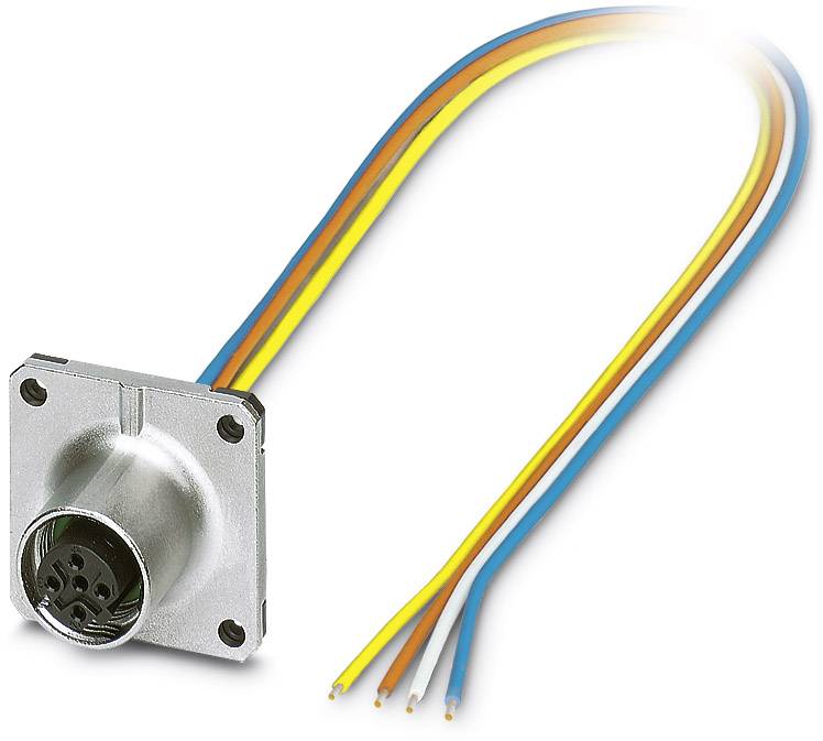 Industrie-Steckverbinder mit mehrfarbigen Kabeln, geeignet für elektrische Verbindungen in Maschinenbauanwendungen.