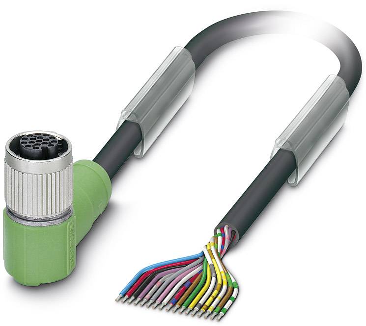 Phoenix Contact 1430828 Sensor-/Aktor-Steckverbinder, konfektioniert M12 Buchse, gewinkelt 3.00m Polzahl Sensoren: 17 1St.