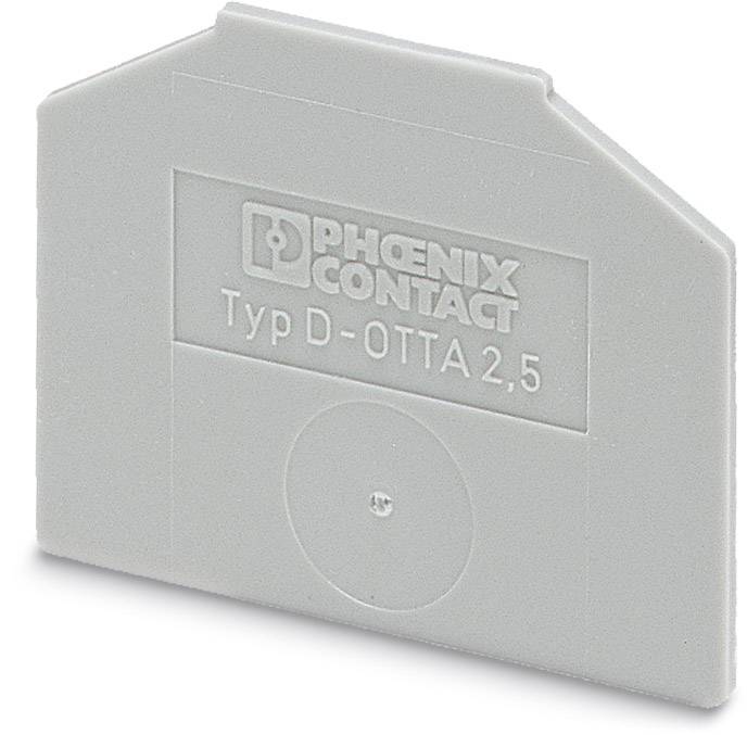 Grau-weißer Bauteil von Phoenix Contact, Beschriftung 'Typ D-OTTA 2,5', verwendet für elektrische Anwendungen.