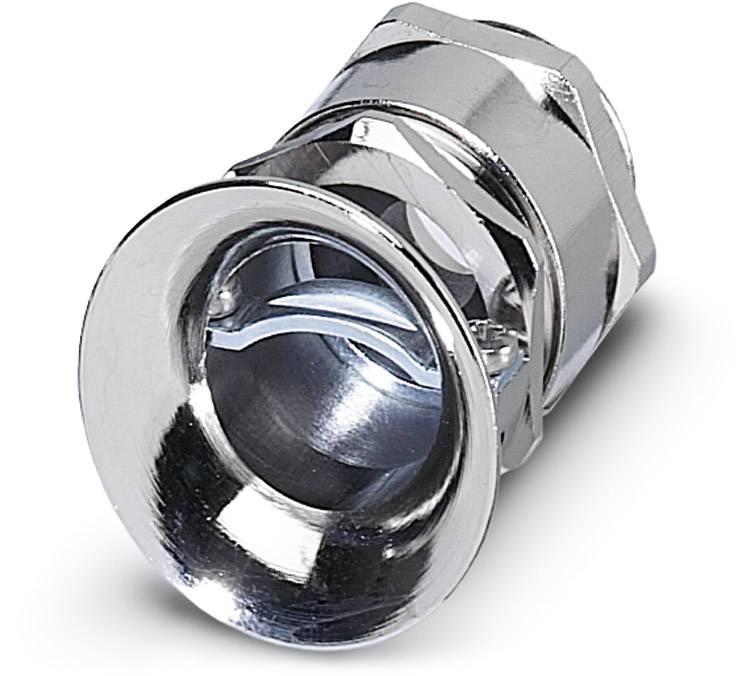 Metallkabelverschraubung aus Edelstahl mit glänzendem Finish, geeignet für industrielle Anwendungen zur sicheren Kabelbefestigung.