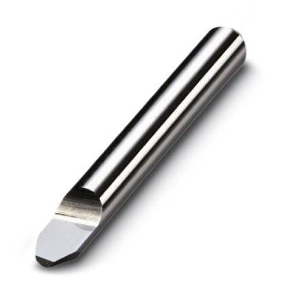 Bohrer mit abgewinkelter Spitze, geeignet für präzise Senkungen und konische Bohrlöcher. Metallischer Glanz, zylindrische Form.