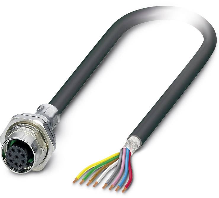 Phoenix Contact 1419344 Sensor-/Aktor-Einbausteckverbinder M12 Buchse, Einbau 2.00 m Polzahl Sensoren: 8 1 St.