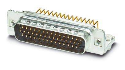 Metallener D-Sub-Stecker mit mehreren Pins, geeignet für elektronische Verbindungen.