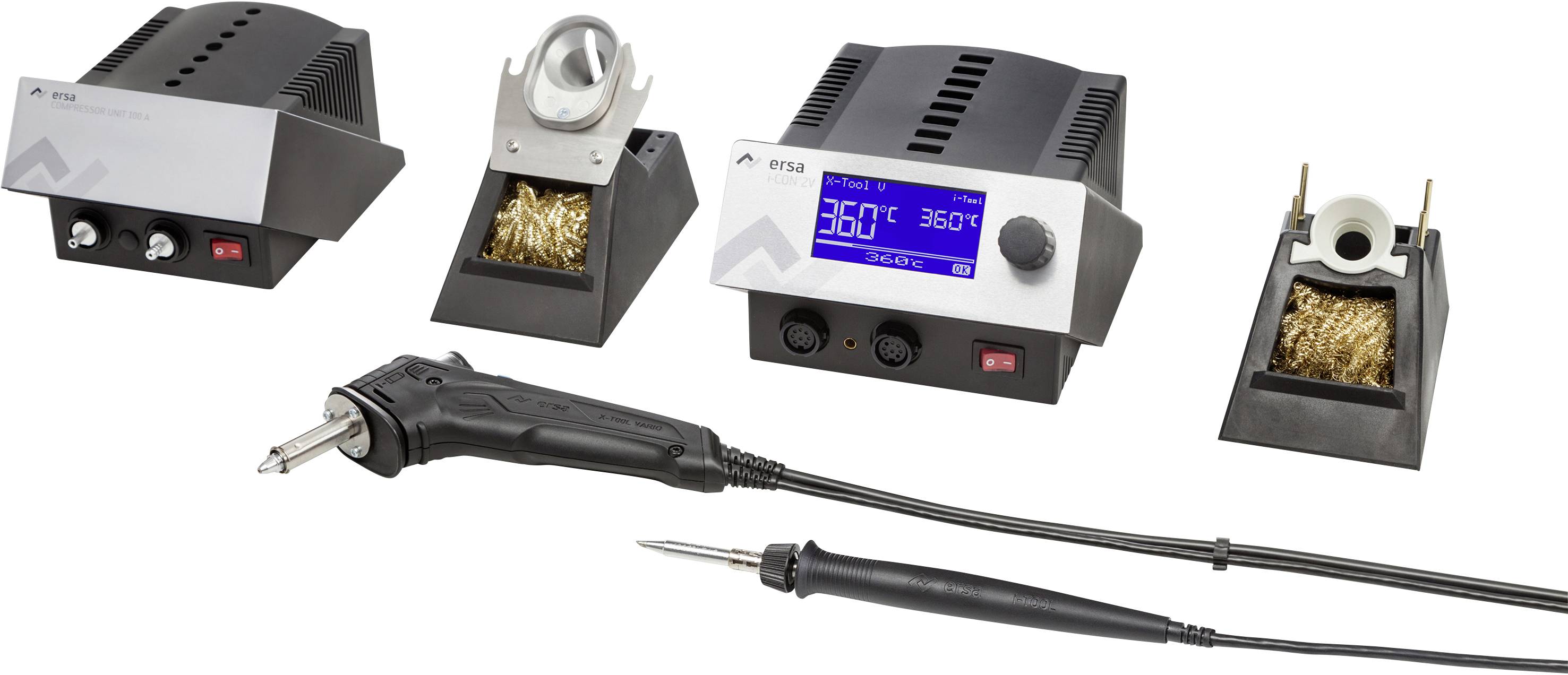 Ersa i-CON2V met i-TPPL, X-TOOl en Vacuümstation CU 100 Löt-/Entlötstation digital 150W +150 - +450°C