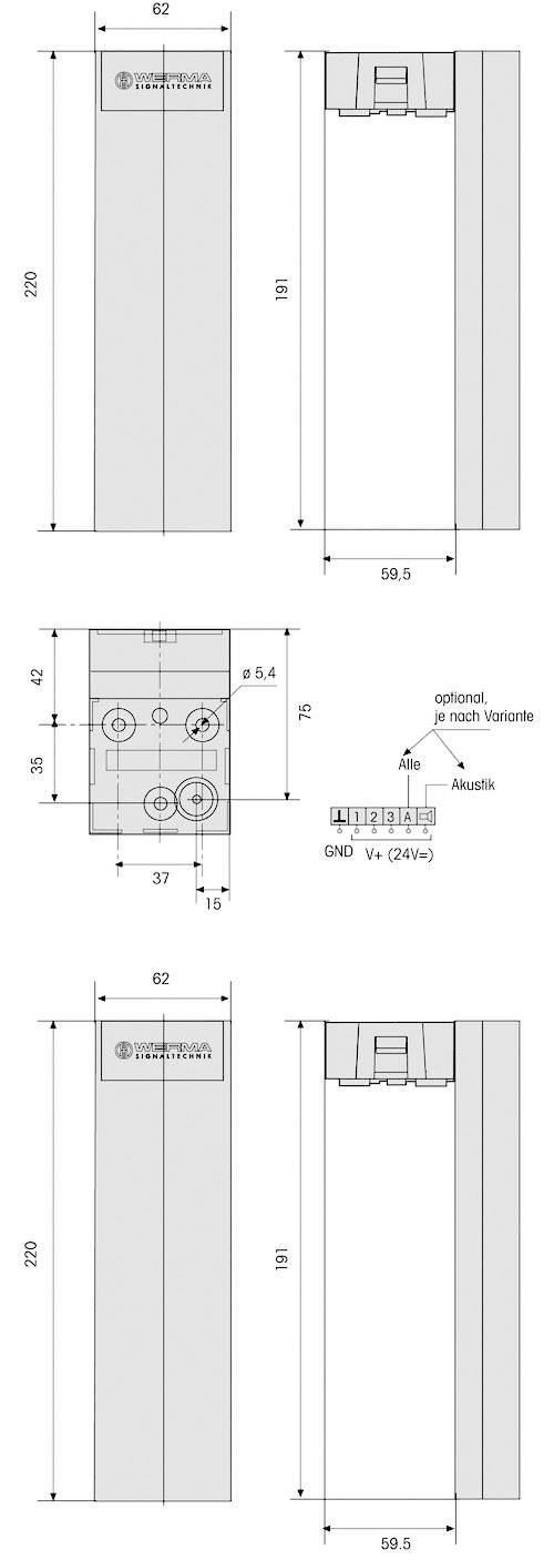 LED-SIGNALSÄULE VARIOSIGN 1S AKUSTIK RG