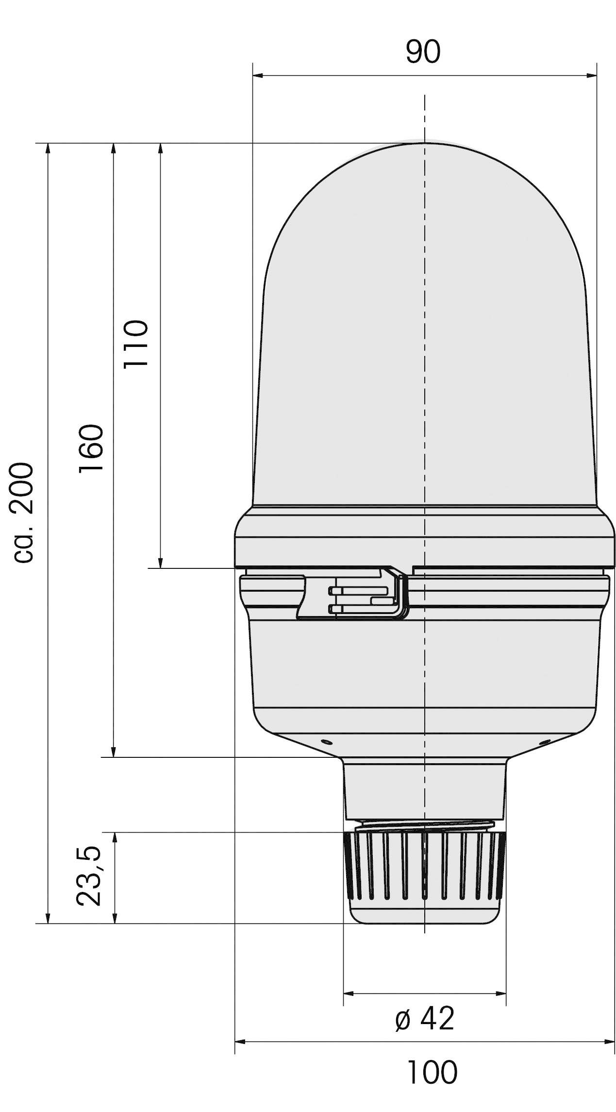 Werma Signaltechnik Rundumleuchte 885.100.78 885.100.78 Rot Rundumlicht 230 V/AC